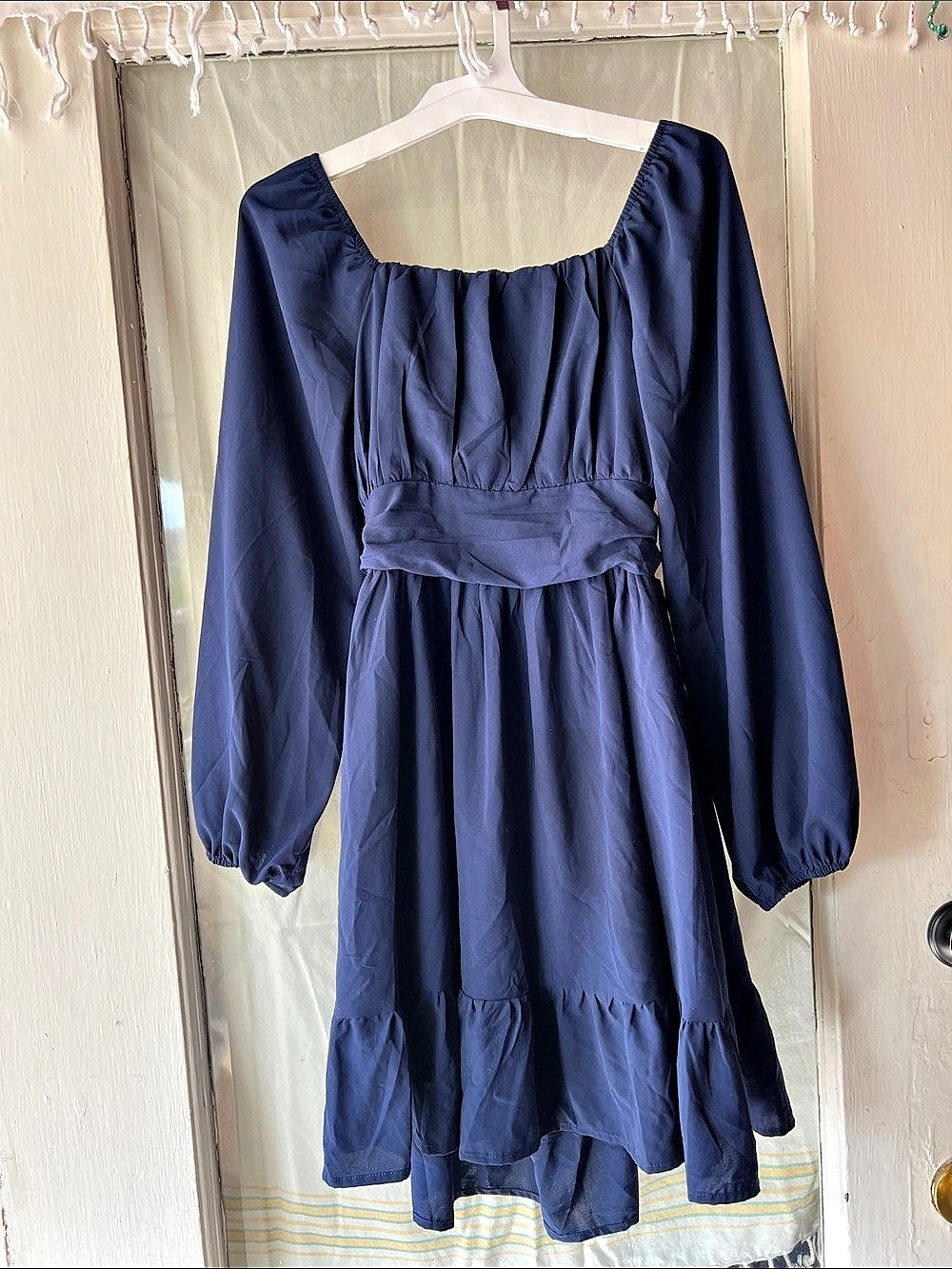 Girls XL Blue Ruffle Dress Like New